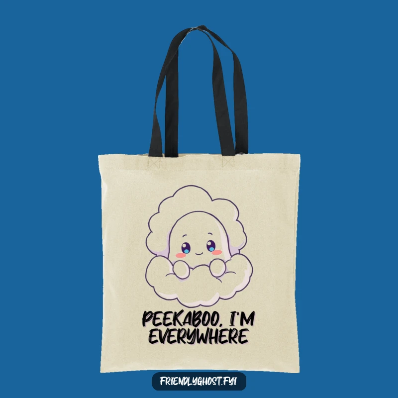 Funny Ghost Cloud Peek Tote Bag: Carry Your Curiosity, Perfect Funny Gift
