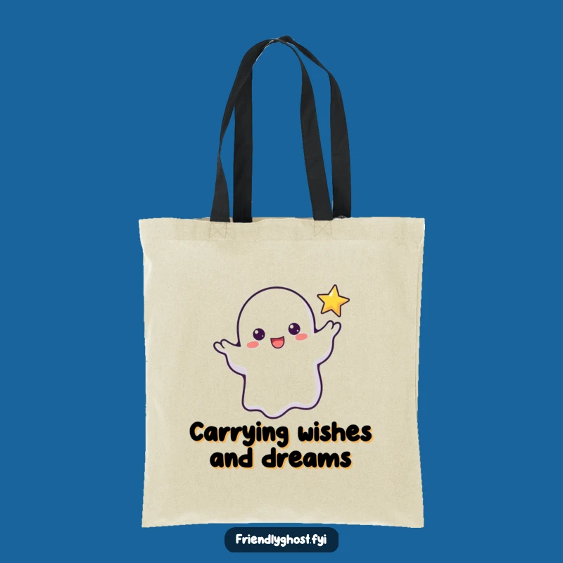 Funny Ghost Star Reach Tote Bag: Carry Your Dreams with You