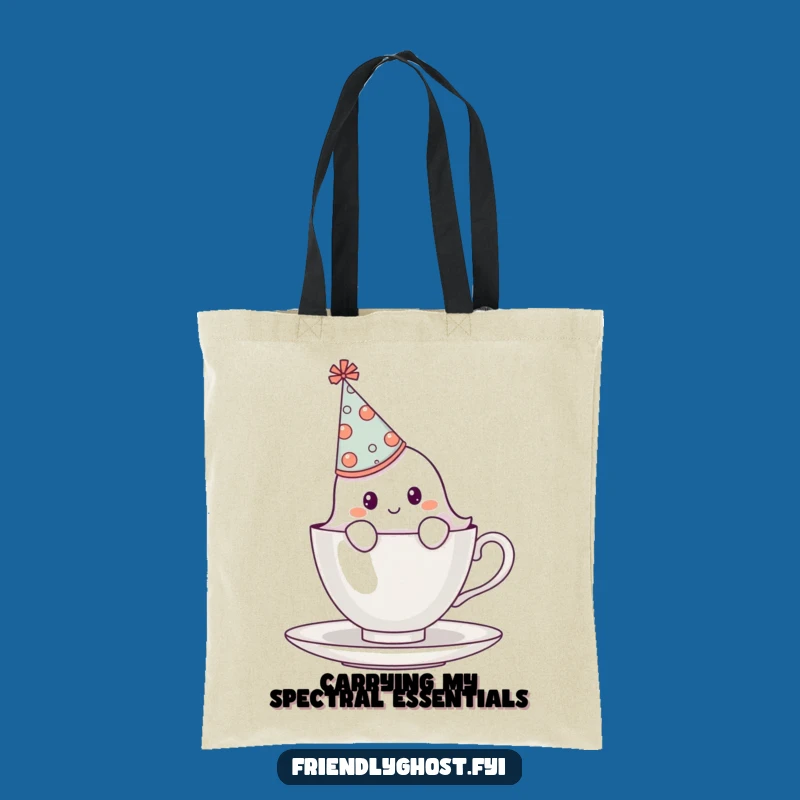 Funny Ghost Teacup Tote Bag: Stylish and Humorous Carry-All for Everyday